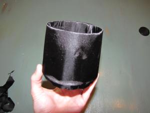 This is what your cylinder will look like once it is covered in fabric.